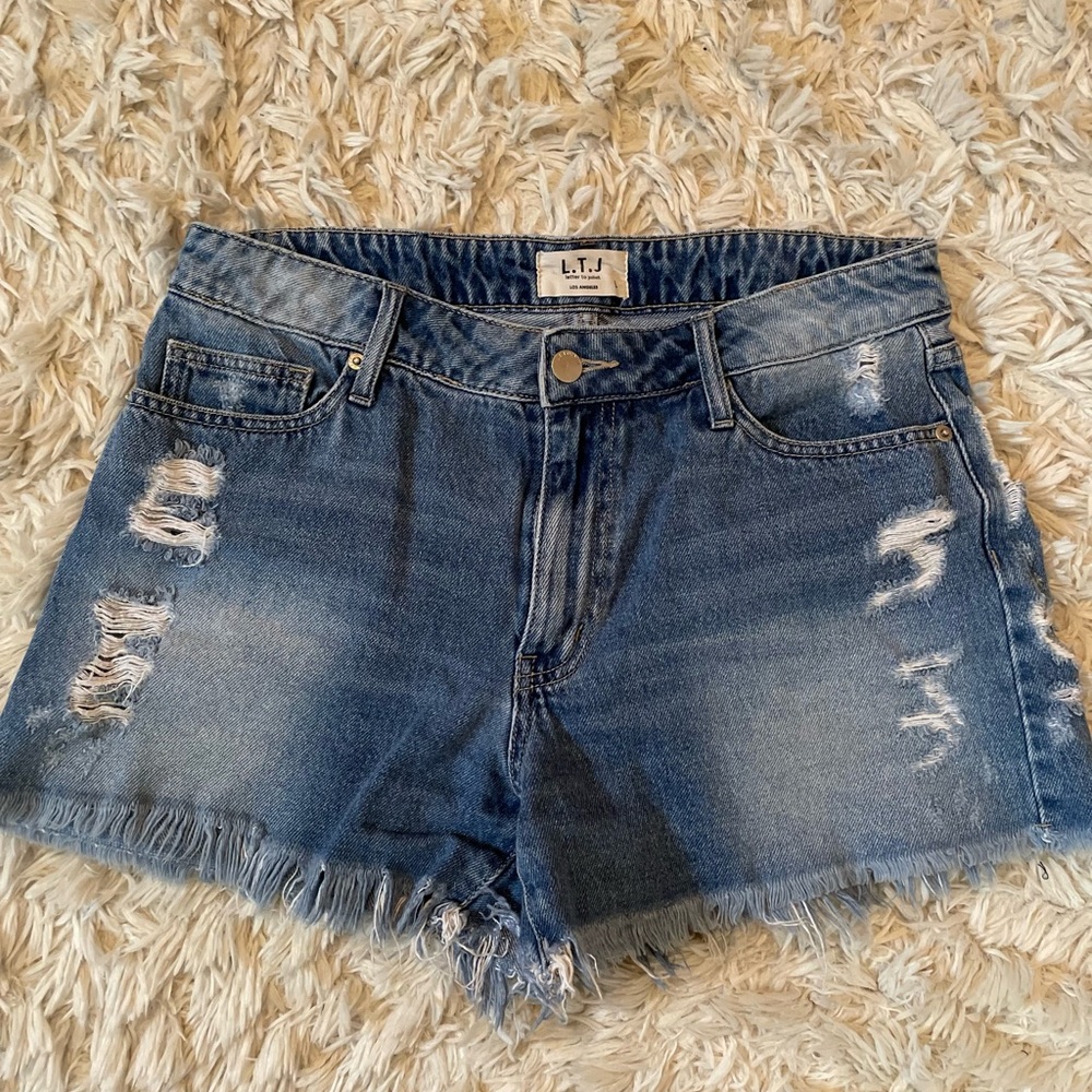 Distressed Denim Shorts